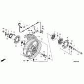 Схема узла: Заднее колесо для Honda VTR250 VTR