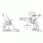 Схема вузла: Інформаційні наклейки для Honda XR650