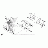 Схема вузла: Задній амортизатор для Honda CBR500 CBR500R