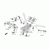 Схема узла: Верхняя траверса & Клипон руля для Honda VT750 Shadow Spirit