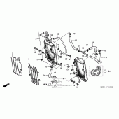 Схема узла: Радиатор (`02-`04) для Honda CR250