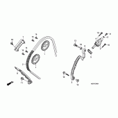 Схема вузла: Ланцюг ГРМ & Натяжник & Заспокоювач (CBF600S8 / SA8 / N8 / NA8) для Honda CBF600