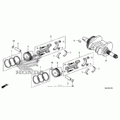 Схема вузла: Колінчастий вал & Поршень для Honda FSC600 Silver Wing