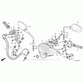 Схема вузла: Ручка керма & Пульт управління рульовой & Троси (Nc700X / nc750Xa) для Honda NC700