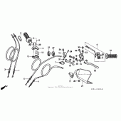 Схема вузла: Пульт управління рульовой & Троси для Honda XR250