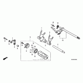 Схема узла: Копирный вал & Вилки & Вал переключения для Honda VT750 Shadow Spirit