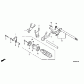 Схема узла: Копирный вал & Вилки & Вал переключения для Honda VT750 Shadow Aero