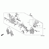 Схема вузла: R. передній гальмівний супорт для Honda VTX1800