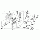 Схема вузла: Гальмівний циліндр переднього тормозаr (2) для Honda CBR1000 CBR1000RR (ABS) Fireblade