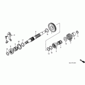 Схема вузла: Привід кікстартера для Honda XR250