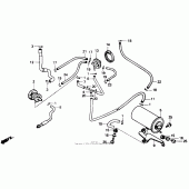 Схема вузла: Система вентиляції бака для Honda NT650 Hawk GT