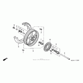 Схема узла: Передние колесо для Honda CB750 Nighthawk