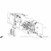 Схема вузла: Передній гальмівний супорт для Honda CRF230 CRF230F