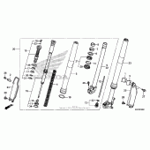 Схема узла: Вилка передней оси для Honda CRF250 CRF250X