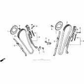 Схема вузла: Ланцюг ГРМ і Натяжитель і Успокоитель для Honda VT600 Shadow VLX