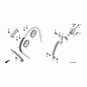 Схема вузла: Ланцюг ГРМ & Натяжник & Заспокоювач для Honda CB600F Hornet