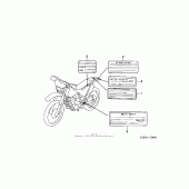 Схема вузла: Інформаційні наклейки для Honda XR250