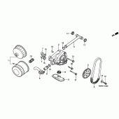 Схема вузла: Масляний фільтр і маслонасос для Honda VT750 Black Widow