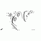 Схема узла: Цепь ГРМ и Натяжитель и Успокоитель для Honda CBR600 CBR600F