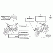 Схема вузла: Інформаційні наклейки для Honda XR600