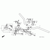 Схема вузла: Верхня траверса & Кліпон керма для Honda NX250