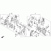 Схема узла: Передний тормозной суппорт для Honda GL1500 Gold Wing Aspencade