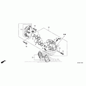 Схема вузла: Передній гальмівний супорт (1) для Honda VT1300 Fury