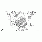 Схема вузла: Головка циліндра для Honda CBF250