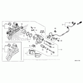 Схема вузла: Задній гальмівний супорт для Honda CBR500 CBR500R