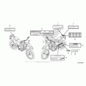Схема вузла: Інформаційні наклейки для Honda CRF250 CRF250L
