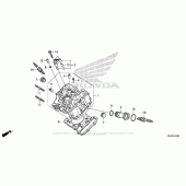 Схема вузла: Передня головка циліндра для Honda VT1300 Fury