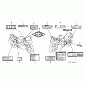 Схема узла: Информационные наклейки (1) для Honda CBR600 CBR600F