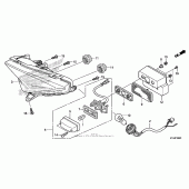 Схема вузла: Задній ліхтар (Стоп-сигнал) для Honda CBR250