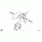 Схема вузла: Переднє крило (1) для Honda VT750 Shadow Aero