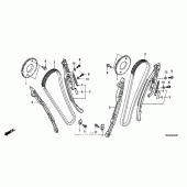 Схема вузла: Ланцюг ГРМ & Натяжник & Заспокоювач для Honda VTX1300