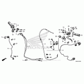 Схема вузла: Ручка керма & Пульт управління рульовой & Троси для Honda CRF450 CRF450R