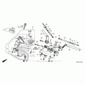 Схема вузла: Верхня траверса & Кліпон керма для Honda CBR500