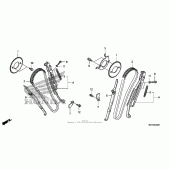 Схема узла: Цепь ГРМ & Натяжитель & Успокоитель для Honda NSA700 DN-01