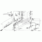 Схема вузла: Гальмівний циліндр переднього тормозаr (1) для Honda CBR1000 CBR1000RR Fireblade