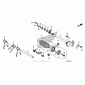 Схема узла: Копирный вал & Вилки & Вал переключения для Honda CBR600 CBR600RR