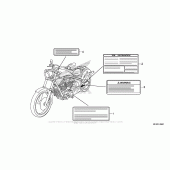Схема вузла: Caution Label (2) для Honda VT1300 Fury