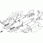 Схема вузла: Вихлопна система для Honda GL1500 Valkyrie