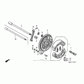 Схема вузла: Задній гальмівний барабан для Honda VT1100 Shadow Spirit