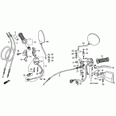 Схема вузла: Ручка керма & Пульт управління рульовой & Троси для Honda XL1000V Varadero
