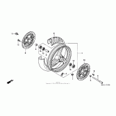 Схема вузла: Переднє колесо для Honda CB600F 599