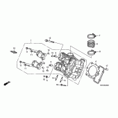 Схема вузла: Перед. головка циліндра для Honda XL1000V Varadero