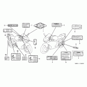 Схема вузла: Інформаційні наклейки для Honda CBR600 CBR600RR
