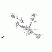 Схема узла: Коленчатый вал & Поршень для Honda VT125 Shadow