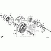 Схема вузла: Заднє колесо 1 для Honda VT1300 Interstate