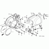 Схема вузла: Ліва кришка картера для Honda VT1100 Shadow Sabre